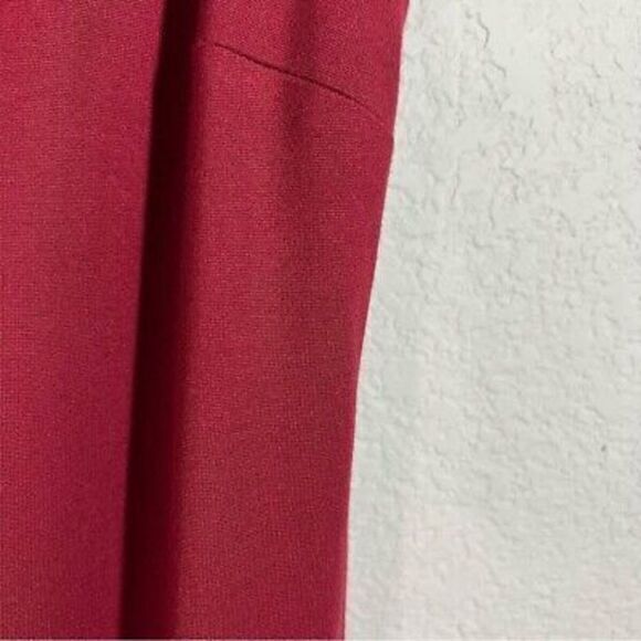 T‎ Tahari Ponte Sleeveless Midi Dress Garnet Red Size L Zip Back New With Tags - Picture 6 of 8